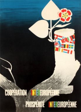 Original vintage propaganda poster for the post-war US sponsored European Recovery Program (1948) known as the Marshall plan 