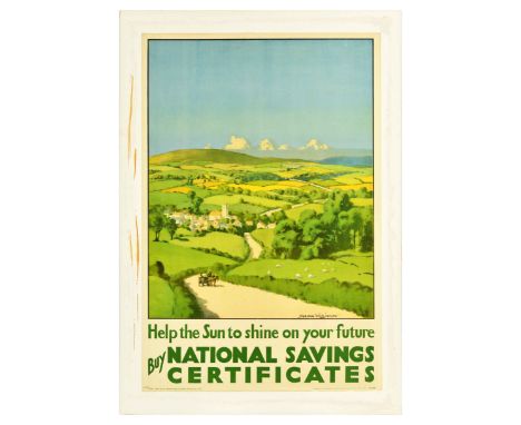 Original vintage National Savings poster Help the Sun to shine on your future - Buy National Savings Certificates - Artwork b