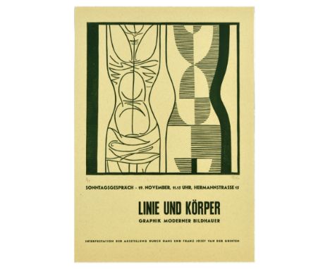 Original vintage limited edition artist signed advertising poster for Line and Body Graphics of Modern Sculptors Interpretati