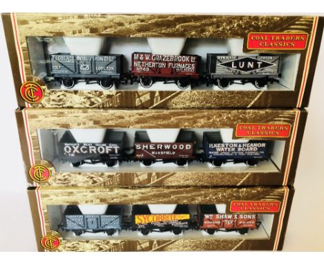 Bachmann OO gauge triple sets of Coal Trader Classics wagons to include Yorkshire West Midlands Derbyshire/Nottinghamshire al