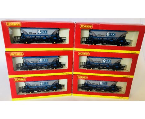 Hornby OO gauge six R6106 ECC International hopper wagons all mint in near mint boxes