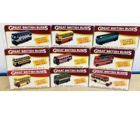 Great British buses 1/76 scale diecast bus models all boxed