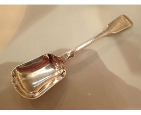 Newcastle hallmarked silver caddy spoon assay 1738 maker JS L: 14 cm CONDITION REPORT: Good condition with no signs of repair