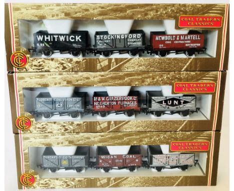 Bachmann OO gauge triple sets of Coal Trader Classics wagon packs to include West Midlands East Midlands and North West all m