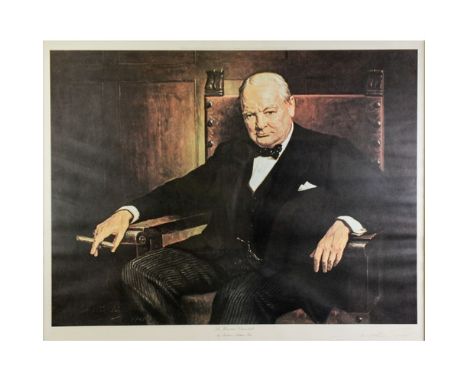 PROFESSOR ARTHUR PAN  ARTIST SIGNED COLOUR PRINT  Portrait of Sir Winston Churchill  Published in 1971 by Venture Prints Ltd 