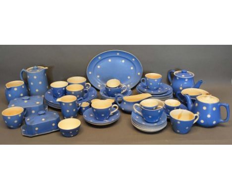 TG Green &amp; Co, a Blue Domino Pattern Part Tea and Dinner Service 