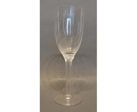 A Lalique Wine Glass, Angel Wings, signed Lalique, France, 20.5cm high 