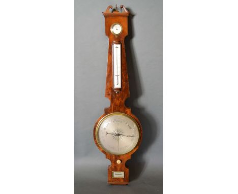A 19th Century Mahogany Wheel Barometer/Thermometer inscribed A Stopani, Doncaster 