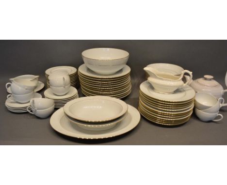 A Limoges Tea and Dinner Service comprising dinner plates, dishes, cups and saucers and various other teaware 
