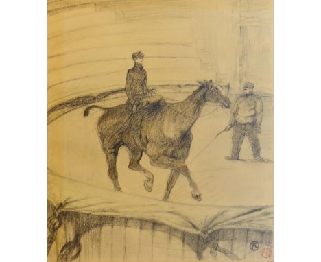 Henri de Toulouse-Lautrec, 1864-1901, France, At the Circus, Horse Woman, lithograph in colours, bearing stamp for Liberie de