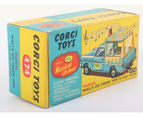 Corgi Toys 474 Musical Walls Ice Cream Van original Box only, with illustrated card insert, plus a copy, in excellent origina