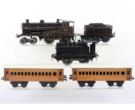 Bing for Bassett-Lowke 4-4-0 George the Fifth locomotive and tender, in black lined livery, fair condition, lacks motor and c
