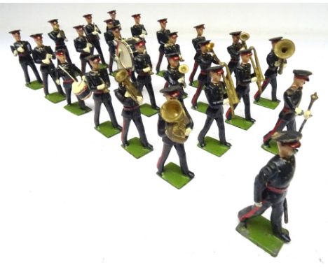 Britains RARE set 2093, Band of the Royal Berkshire Regiment FIRST VERSION, metal drums (Condition Good, extra tenor horn sub