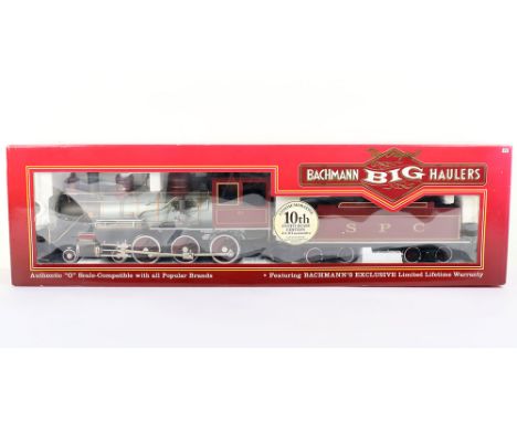 Bachmann boxed G scale 81095 4-6-0 Steam Locomotive South Pacific Coast, 10th Anniversary Edition in silver and maroon livery