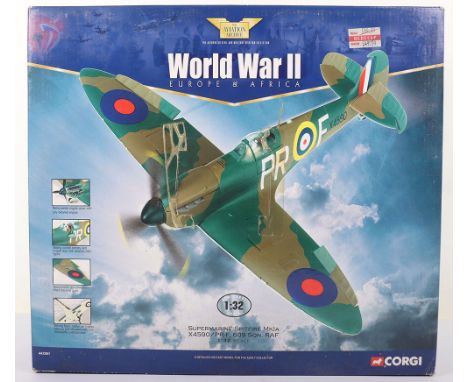 Corgi Boxed Aviation Archive&nbsp;1:32 Scale Supermarine Spitfire MKIA X4590/PR-F, 609 SQN. RAF. AA33901, World War II Europe