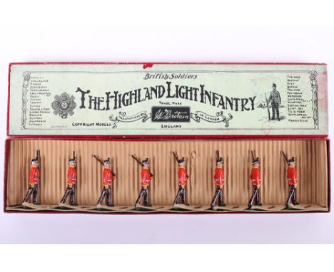 Britains set 213, Highland Light Infantry in original Whisstock box, (Condition Very Good, box Good, some slight staining and