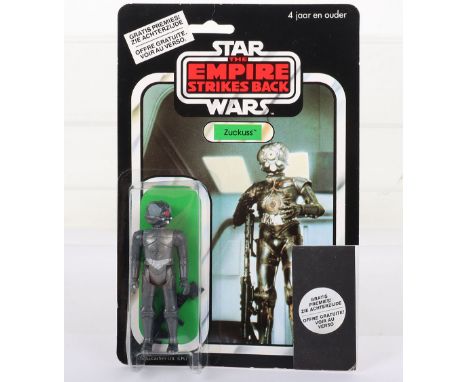 Scarce Clipper German issue Star Wars The Empire Strikes Back Zuckuss Vintage Original Carded Figure, 3 ¾ inches mint, with a