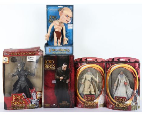 Quantity of Lord of the Rings Figurines, Including: Toybiz Sauron from the second age with electronic lights and sounds, Toyb