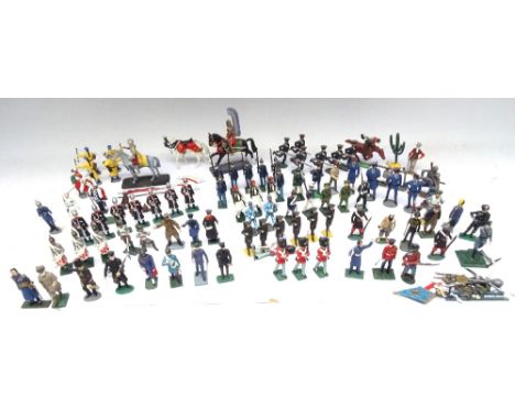 Miscellaneous figures in various scales including a small scale Frontier Post diorama, some model and souvenir figures, twent