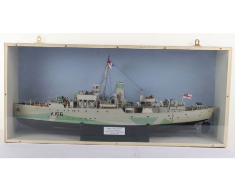 Flower Class Corvette H.M.C.S. Snowberry Naval Ship Built by Davie Shipbuilding Quebec 1940, hand built model, with remote co