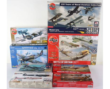 Quantity of Aeroplane Plastic Kits, Including: Airfix 1:72 Scale, Battle of Britain, A50022, Airfix 1:72 Scale, 100 Years of 