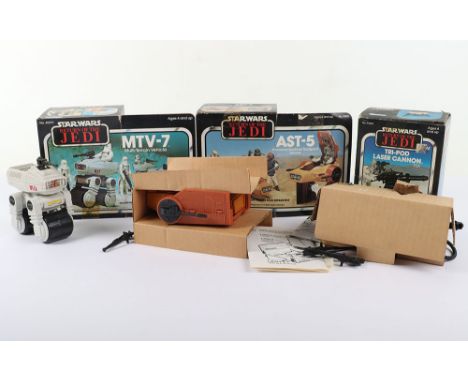 Two Star Wars Vintage Return of The Jedi Mini Rigs and Tri-Pod Laser Canon Boxed, Kenner 93450 Tri-Pod Laser Canon Toy,  miss