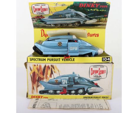 Dinky Toys Boxed 104 Spectrum Pursuit vehicle direct from Captain Scarlet And The Mysteron’s ,metallic blue body/base, white 