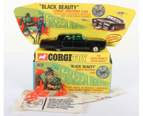 Corgi Toys 268 The Green Hornet ‘Black Beauty' Crime Fighting Car, gloss black body, spun wheel hubs with envelope (with tear