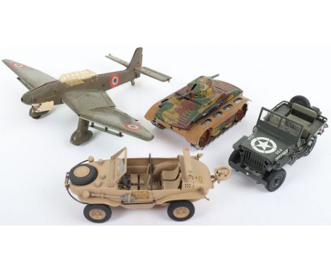 Quantity of Mixed Tinplate models, Including: Scarce DUX Stuka Tinplate Aircraft, not complete, some parts missing, Arnold (G