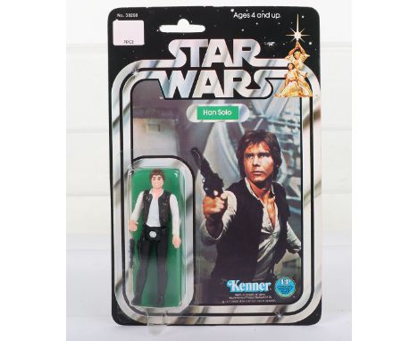 Kenner Star Wars Han Solo Vintage Original Carded Figure, 3 ¾ inches mint, small head version, near mint factory sealed bubbl