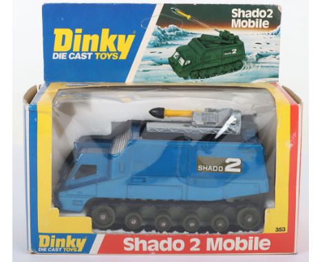 Dinky Toys 353 Shado 2 Mobile, from Gerry Anderson’s  UFO Tv programme scarce metallic blue body/black panelled roof, light g