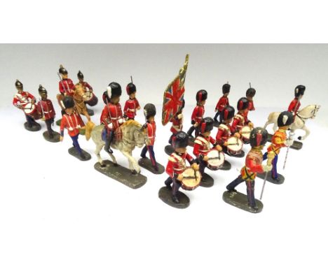 David Hawkins Collection Elastolin 70mm scale Foot Guards and four Infantry of the Line, Musicians, Colour Bearer and Officer
