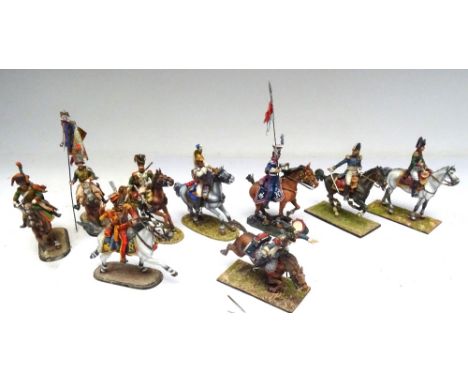 First Legion mounted French Napoleonic figures: Napoleon, General Officer and Cuirassier (one plume and reins loose), Collect