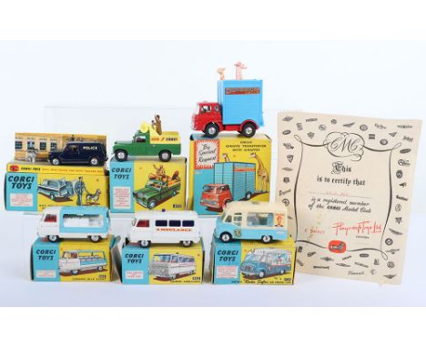 Six Corgi Toys vehicles, 428 Smiths ‘Mister Softee’ Ice Cream van blue/white with swivel salesman, very good original conditi