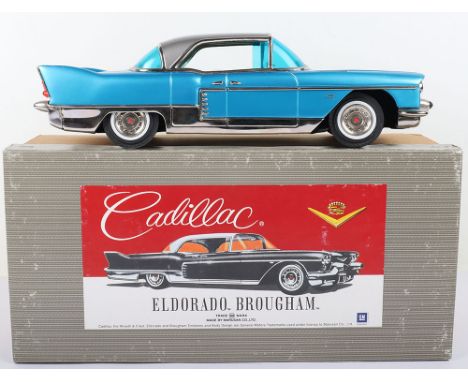 Boxed Marusan modern tinplate friction driven 1957/58 Cadillac Eldorado Brougham, finished in metallic light blue and chrome,