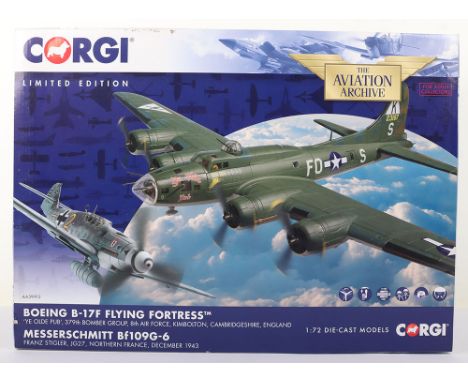 Corgi Boxed Aviation Archive 1:72 scale AA39915 Boeing B-17F Flying Fortress &amp; Messerschmitt Bf109G-6 Set, 0257 of 1700, 