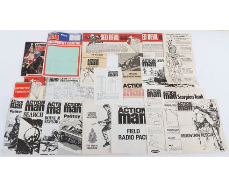 A Quantity of Vintage  Action Man Palitoy Leaflets, Catalogues and  Ephemera, including: instructions for 81MM Mortar x 2, L1