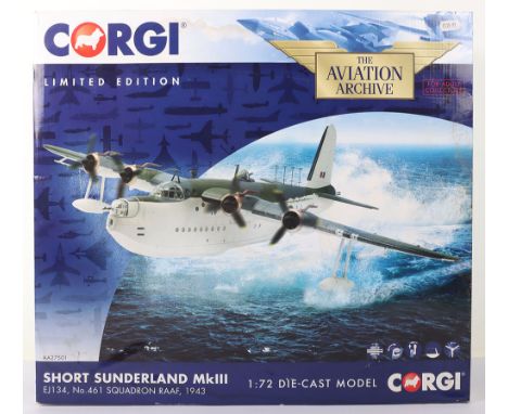 Corgi Boxed Aviation Archive 1:72 scale  AA27501 Short Sunderland MkIII, EJ134 No.461 Squadron RAAF, 1943, model is in mint c