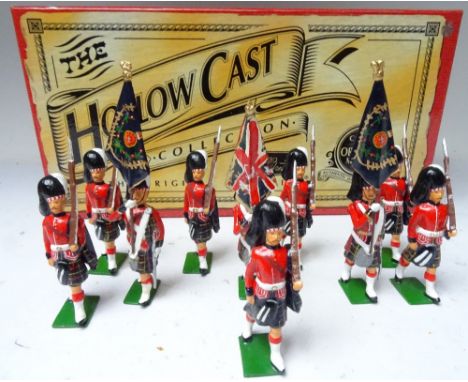 Britains set 40189 Cameron Highlander Colour Party in original box (Condition Excellent, one flag missing, box Excellent) wit