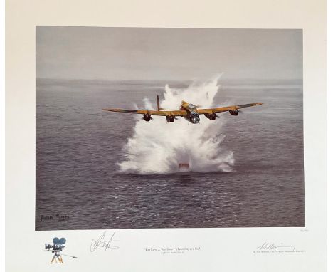 Sgt Eric Quinney, Pilot 'P-Popsie' Dambusters film Signed Robin Smith Print. Titled Too Low…Too Slow?(Four Days To Go). Signe