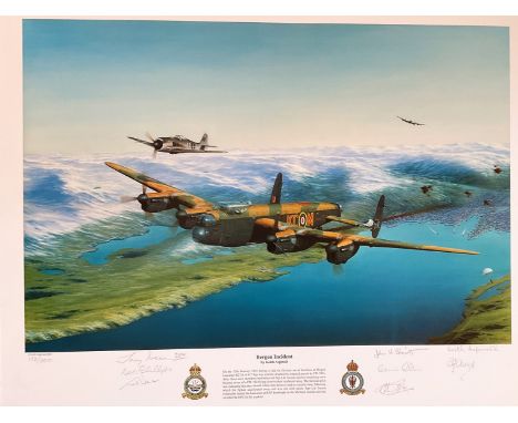 Multi-Signed Keith Aspinall Print. Titled "Bergen Incident". Limited Edition 173/300. Signed by Tony Iveson, Des Phillips, Te