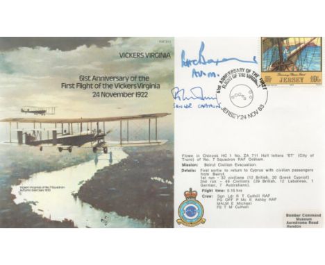 Air Vice Marshal Sir Alan Baxter Signed FDC. Titled 16th anniversary of the First Flight of the Vickers Virginia 24 November 
