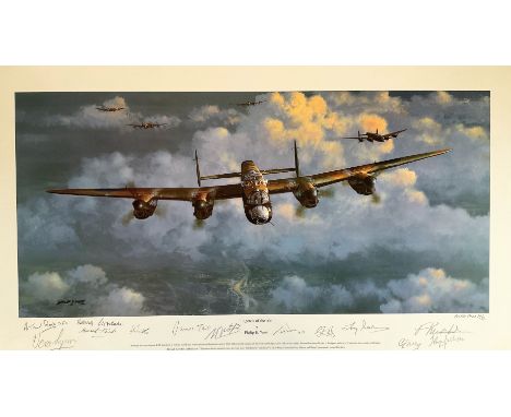 Philip E West Multi-Signed Print. Titled "Legends Of The Air". This is Artist Proof Copy 18/50. signed in pencil by:- Dame Ve