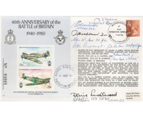 Air Chief Marshal Sir Denis Smallwood Multisigned FDC. Titled 40th Anniversary of the Battle of Britain 1940-1980. Additional