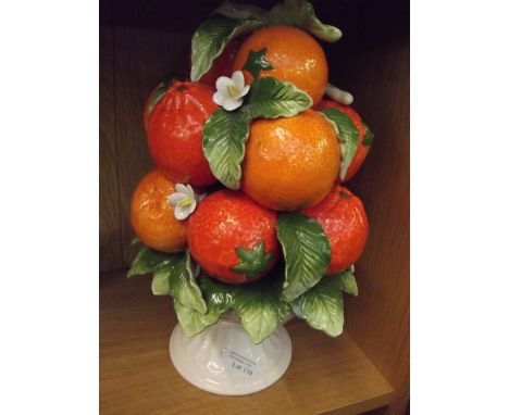 Large Ceramic Orange Basket 