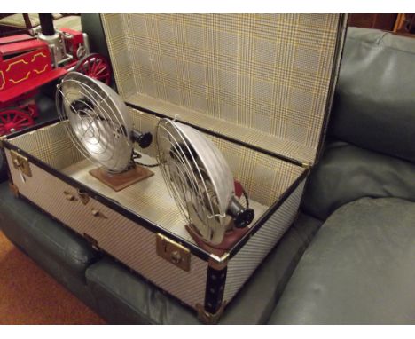 Vintage Trunk Containing 2 Heat Lamps 
