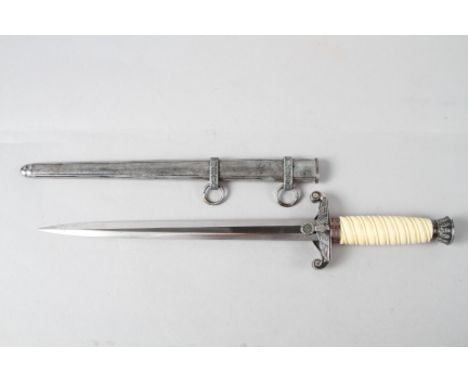 An officer's German army dagger, in metal scabbard, maker F Herder, 15 1/4" long overall