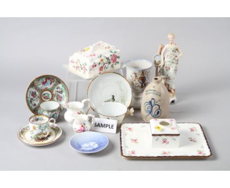 A selection of ceramics, including Spode "India Tree" pattern coffee cups and saucers, Royal Crown Derby "Derby Posies" patte