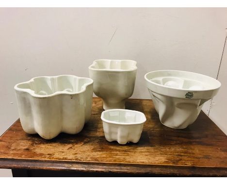 A selection of Four Vintage Ceramic Jelly Moulds