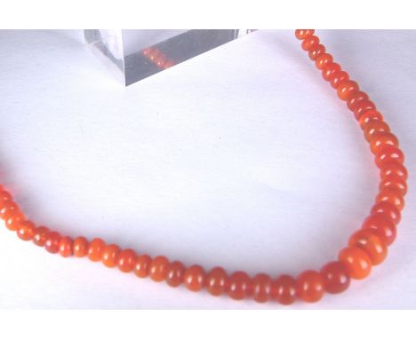 ORANGE OPAL NECKLACE. Silver necklace orange opal graduated necklace with magnetic clasp